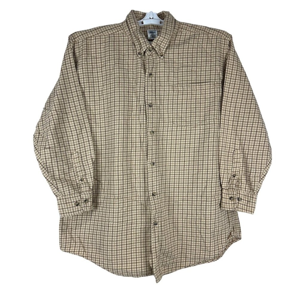 Premier International Men's Plaid Long Sleeved Button Down Shirt Size XL